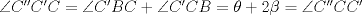 TEX: $\angle C''C'C=\angle C'BC+\angle C'CB=\theta+2\beta=\angle C''CC'$