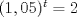 TEX: $ (1,05)^t = 2 $