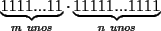 TEX: $\underbrace{1111...11}_{m\ unos}\cdot \underbrace{11111...1111}_{n\ unos}$