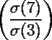 TEX: $\left(\dfrac{\sigma(7)}{\sigma(3)}\right)$