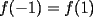 TEX: $f(-1)=f(1)$