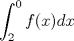 TEX: $\displaystyle \int_{2}^{0}f(x)dx$