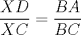 TEX: $\dfrac{XD}{XC}=\dfrac{BA}{BC}$