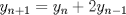 TEX: \[<br />y_{n + 1}  = y_n  + 2y_{n - 1} <br />\]<br />